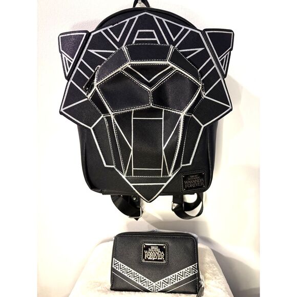 Marvel Black Panther Wakanda Forever Loungefly Backpack & Wallet Bundle – NWT - Picture 3 of 16